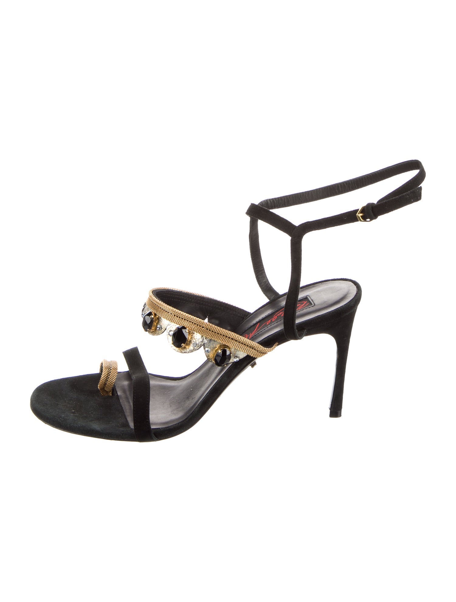 Kendall Miles Satin Crystal Embellishments Sandals
