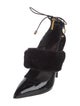 Kendall Miles Patent Leather Fur Trim Pumps