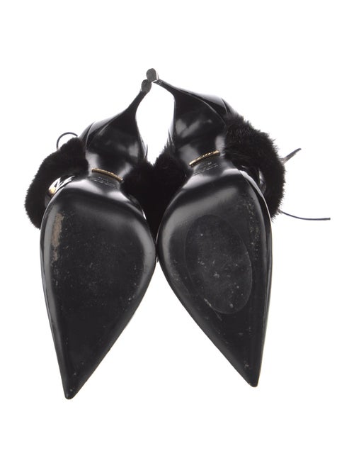 Kendall Miles Patent Leather Fur Trim Pumps