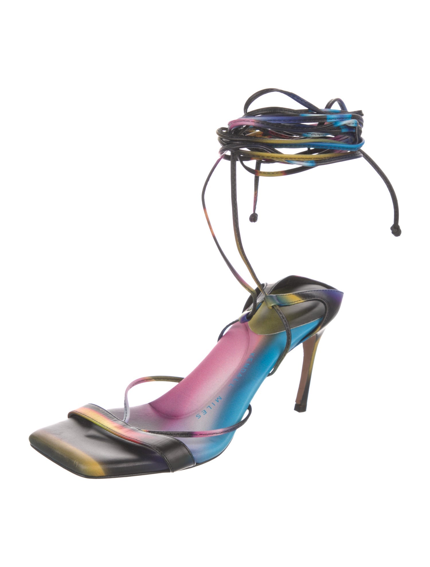 Kendall Miles Leather Printed Gladiator Sandals