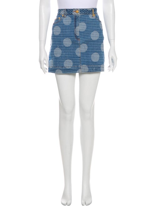 Kenzo Polka Dot Print Mini Skirt Blue