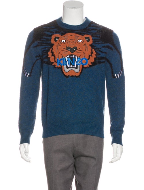 Kenzo Tiger Intarsia Sweater blue