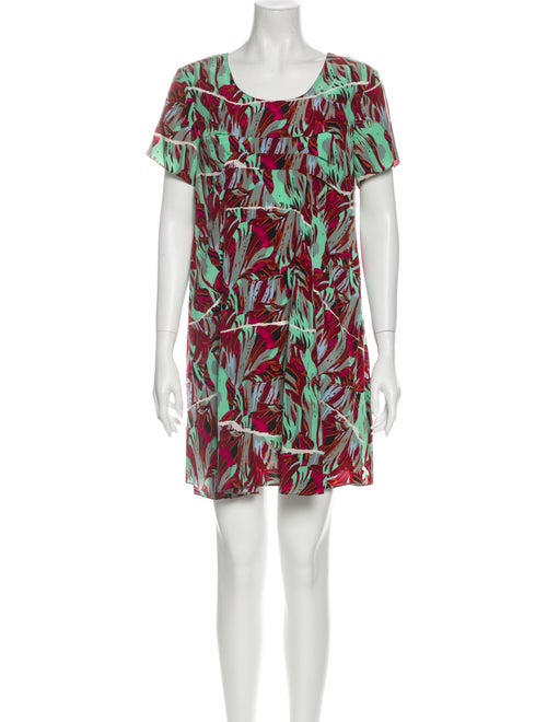 Kenzo Silk Mini Dress Green
