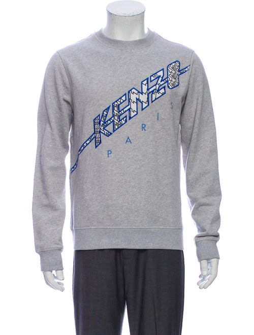 Kenzo Graphic Print Crew Neck Sweatshirt Grey