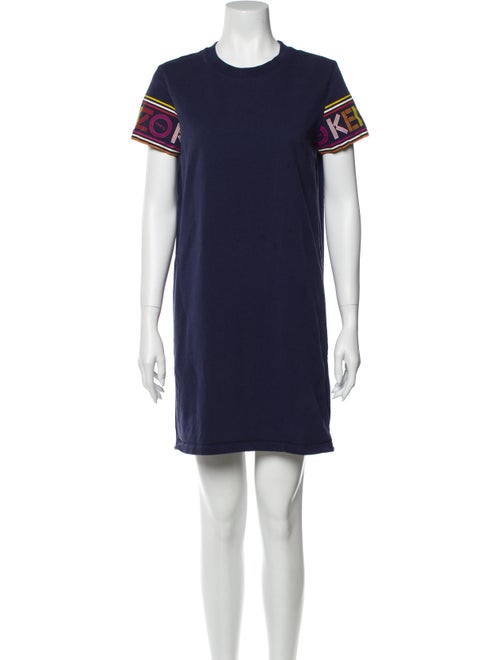 Kenzo Graphic Print Mini Dress Blue