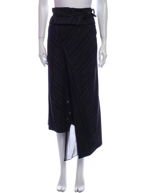 Kenzo Striped Midi Length Skirt Black