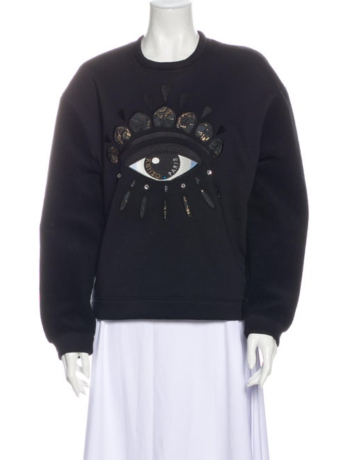 Kenzo Graphic Print Crew Neck Sweatshirt Black