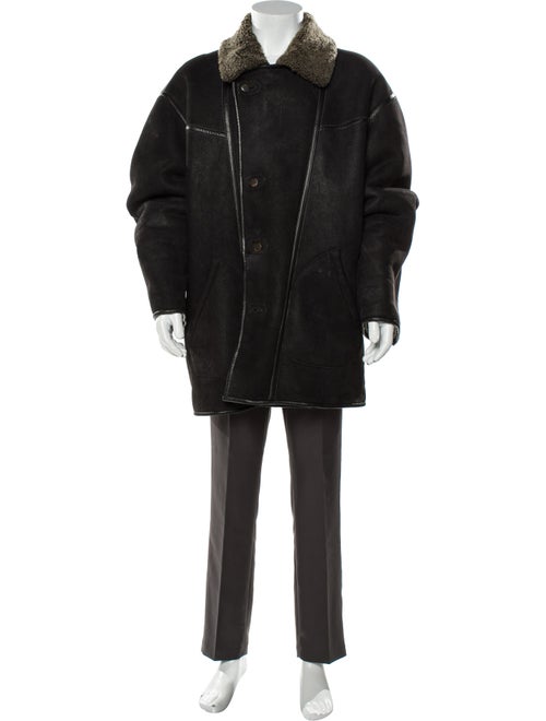Kenzo Leather Coat Black