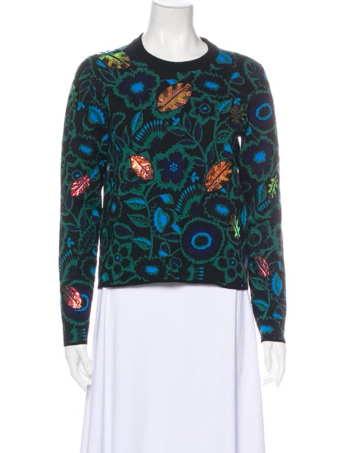 Kenzo Wool Floral Print Sweater Wool