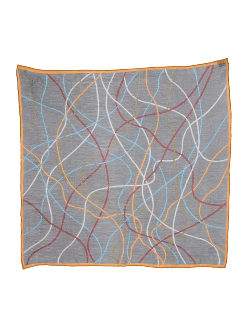 Kenzo Printed Silk Pocket Square Yellow