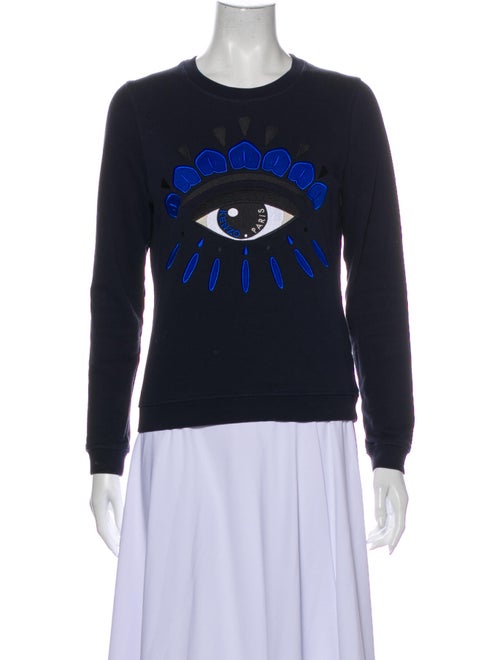 Kenzo Graphic Print Crew Neck Sweatshirt Blue