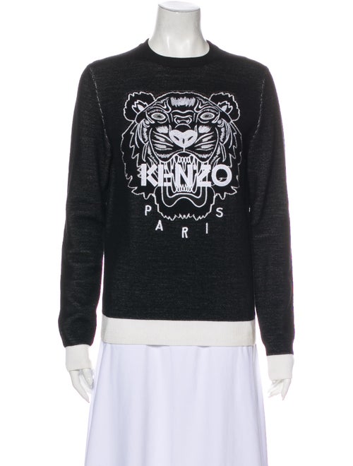 Kenzo Graphic Print Crew Neck Sweater Black
