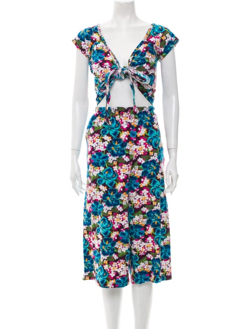 Kenzo Floral Print Pant Set Blue