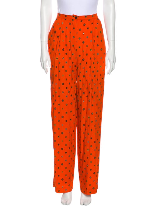 Kenzo Printed Wide Leg Pants Orange