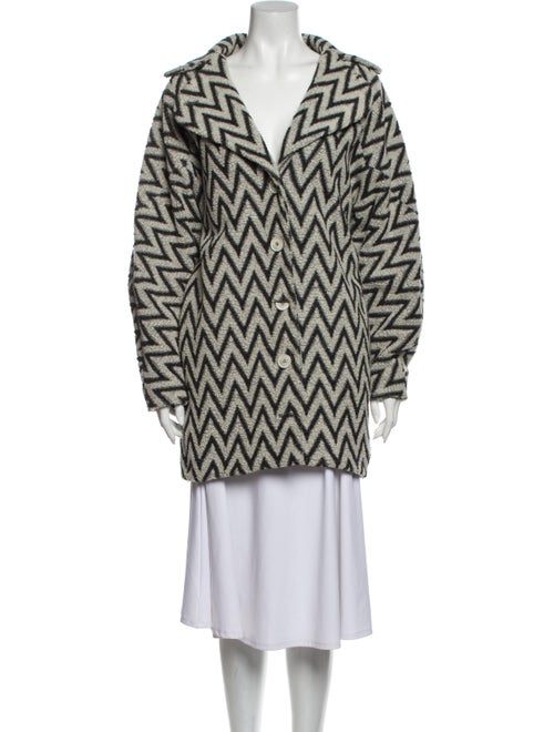 Kenzo Striped Coat Grey