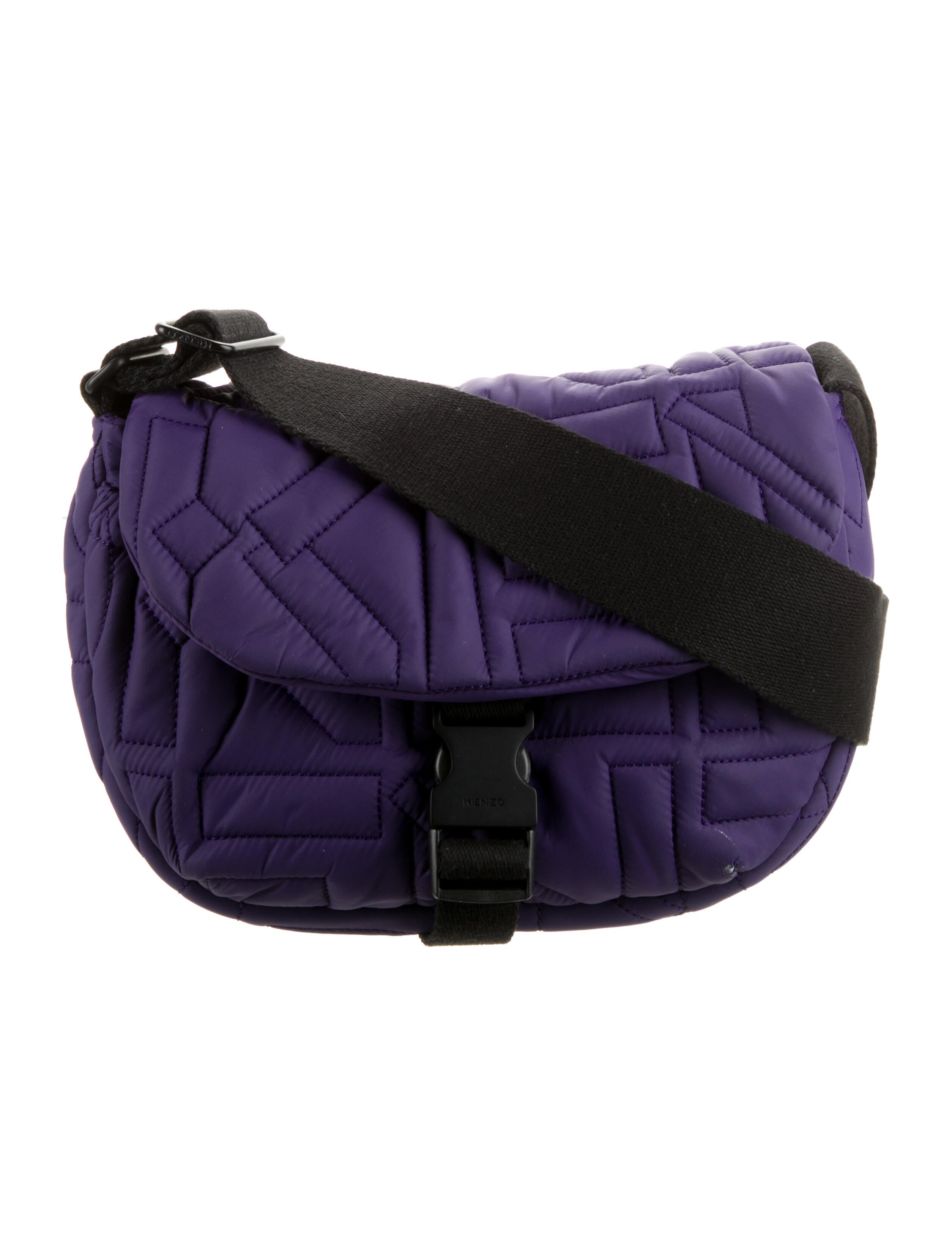 Kenzo Quilted Nylon Crossbody Bag Purple Crossbody Bags, Handbags