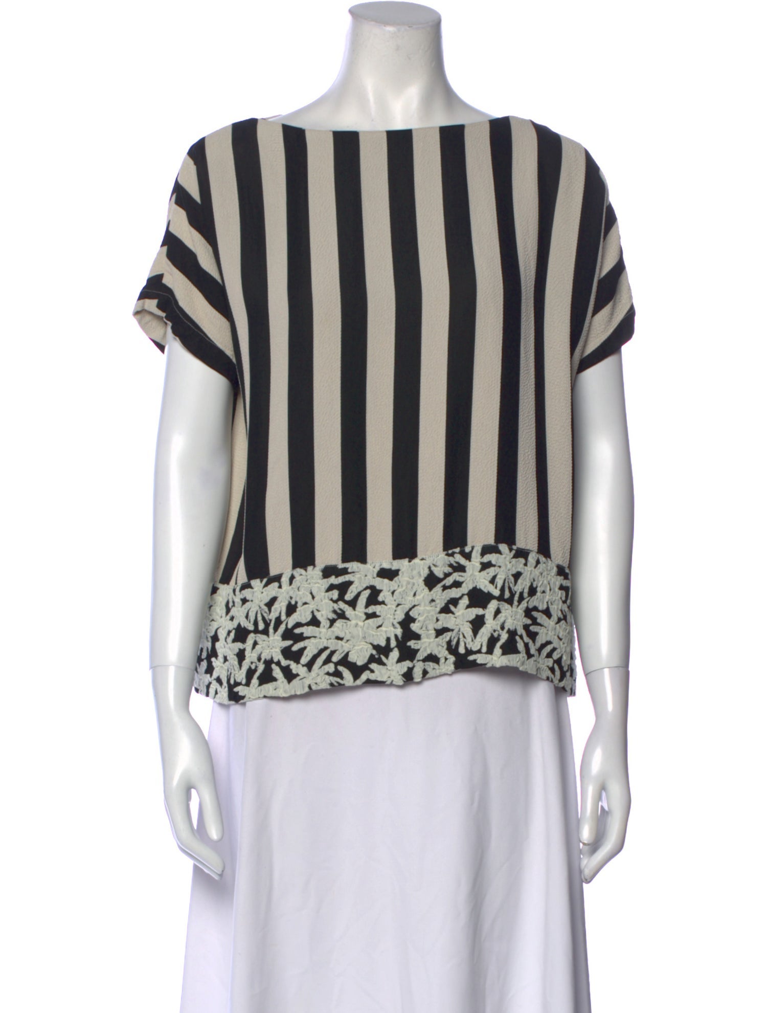 Kenzo Striped Bateau Neckline Blouse