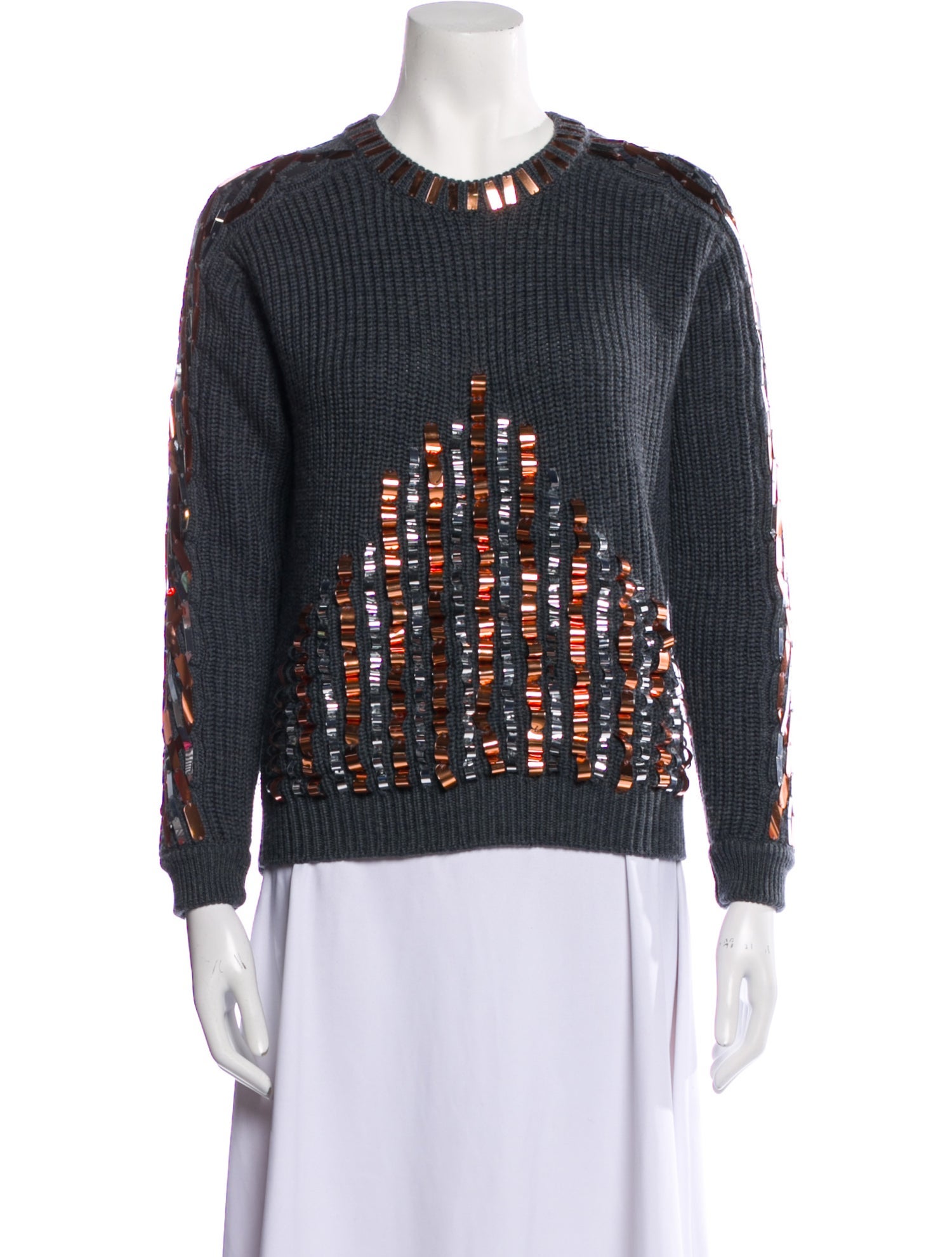 Kenzo Crew Neck Sweater Grey Knitwear, Clothing KEN64449 The RealReal