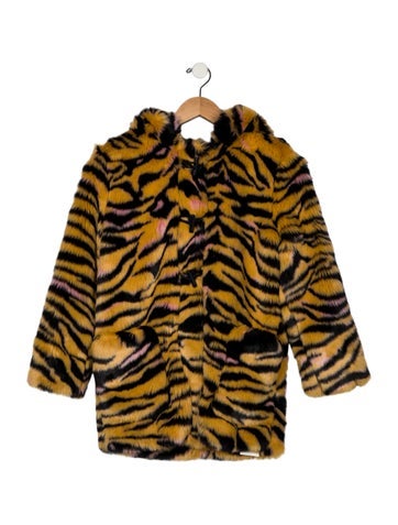 Kenzo Sizes 7-16 Animal Print Faux Fur Coat 12 | XL