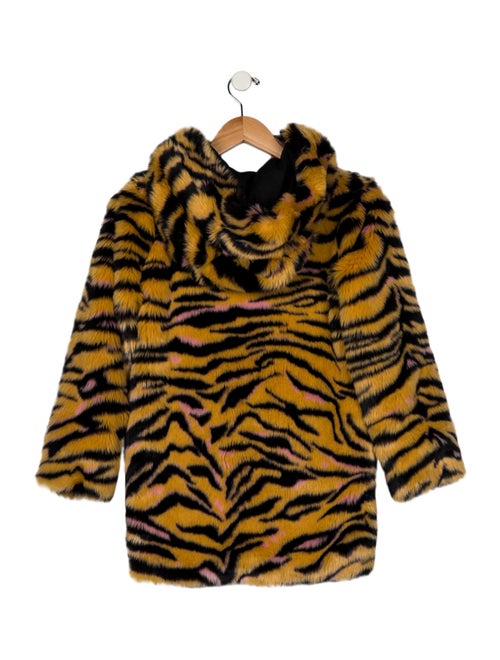 Kenzo Animal Print Faux Fur Coat