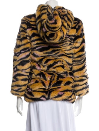 Kenzo Animal Print Faux Fur Coat