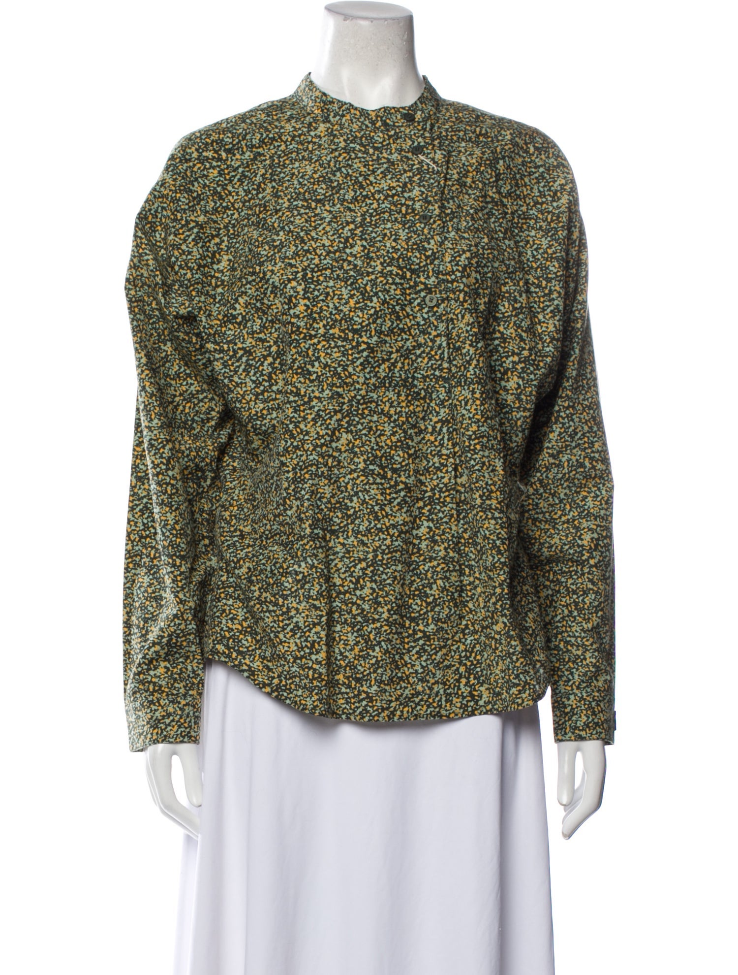 Kenzo Printed Mock Neck Blouse w/ Tags