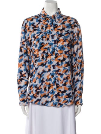 Kenzo Printed Long Sleeve Button-Up Top