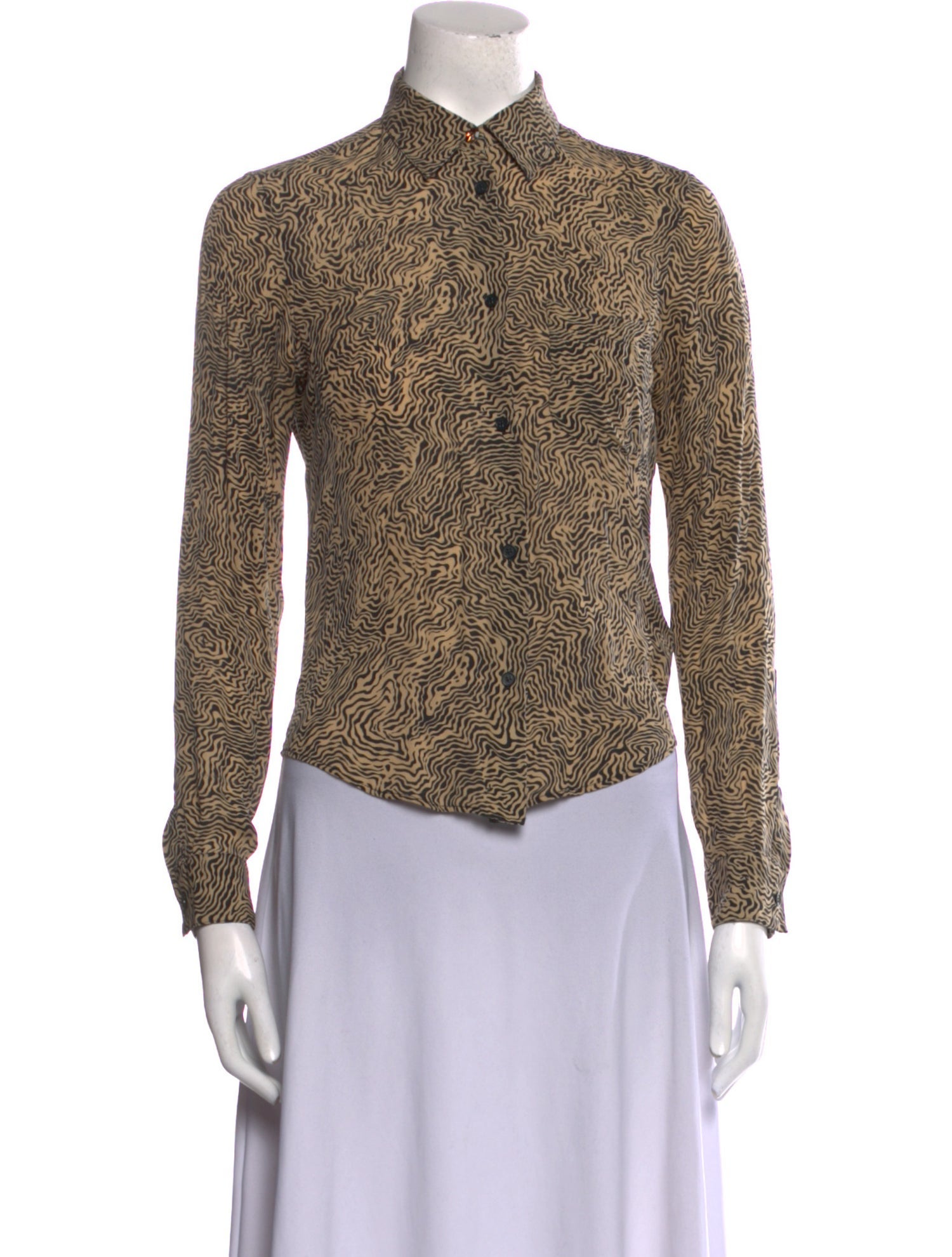 Kenzo Silk Printed Button-Up Top