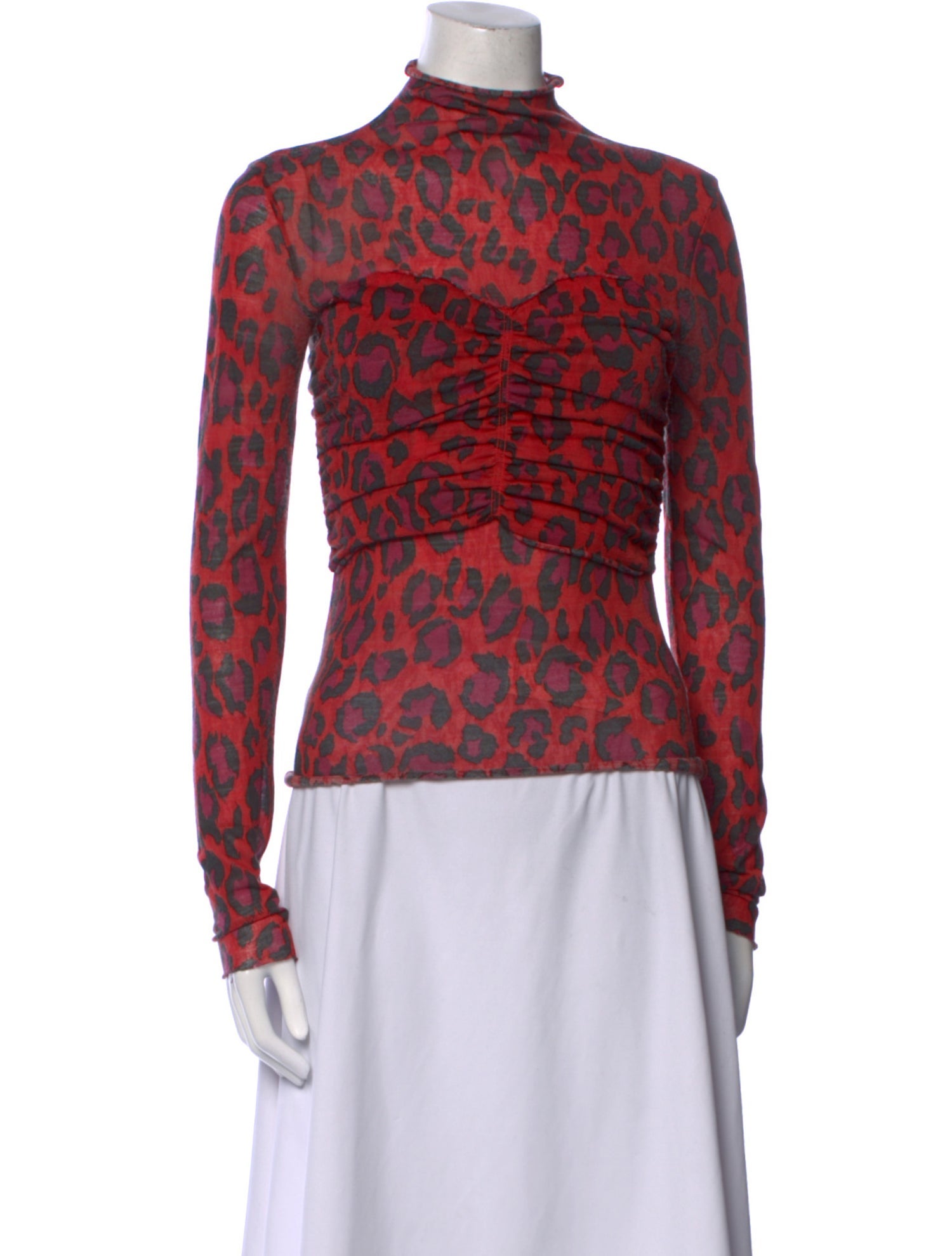 Kenzo Animal Print Mock Neck Top