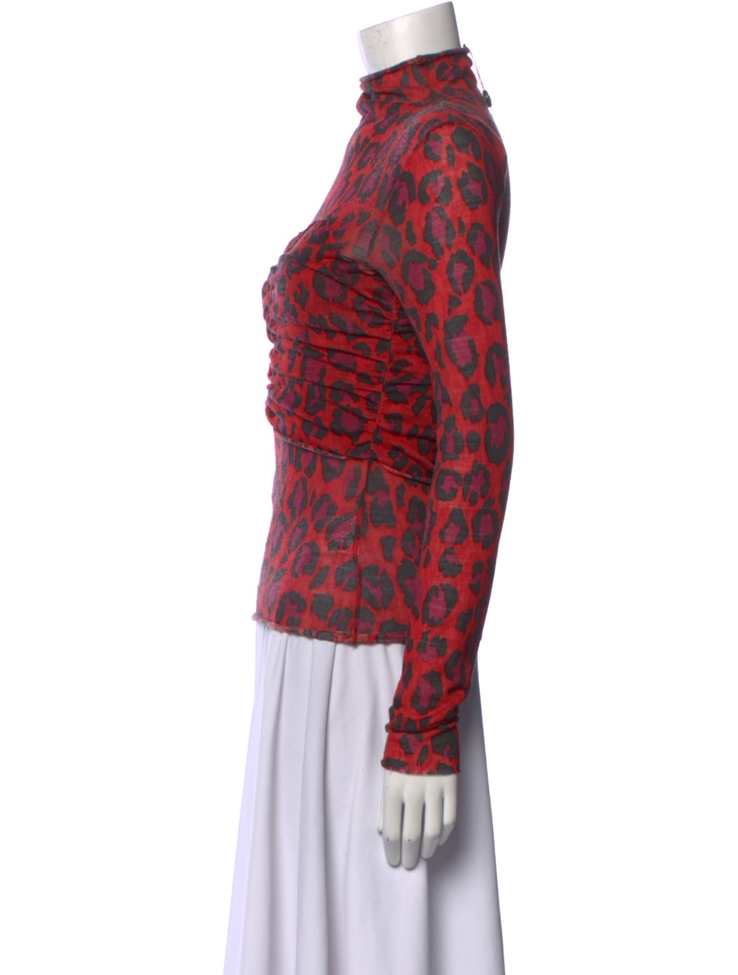Kenzo Animal Print Mock Neck Top