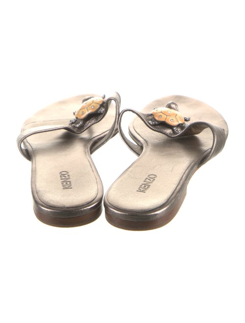 Kenzo Leather Crystal Embellishments Slides