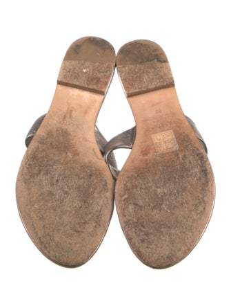 Kenzo Leather Crystal Embellishments Slides