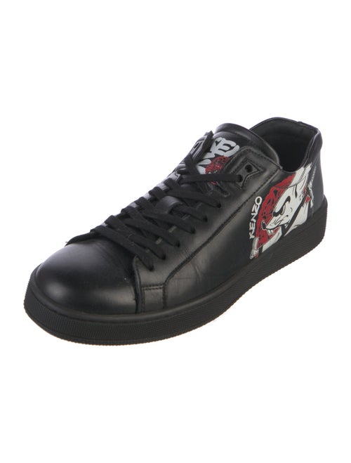 Kenzo Web Accent Leather Sneakers
