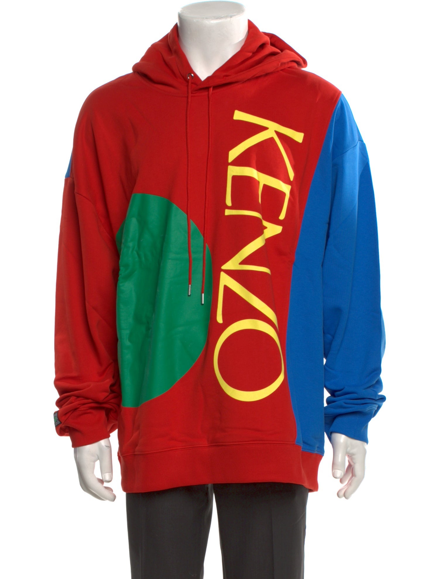 Kenzo Colorblock Pattern Crew Neck Hoodie