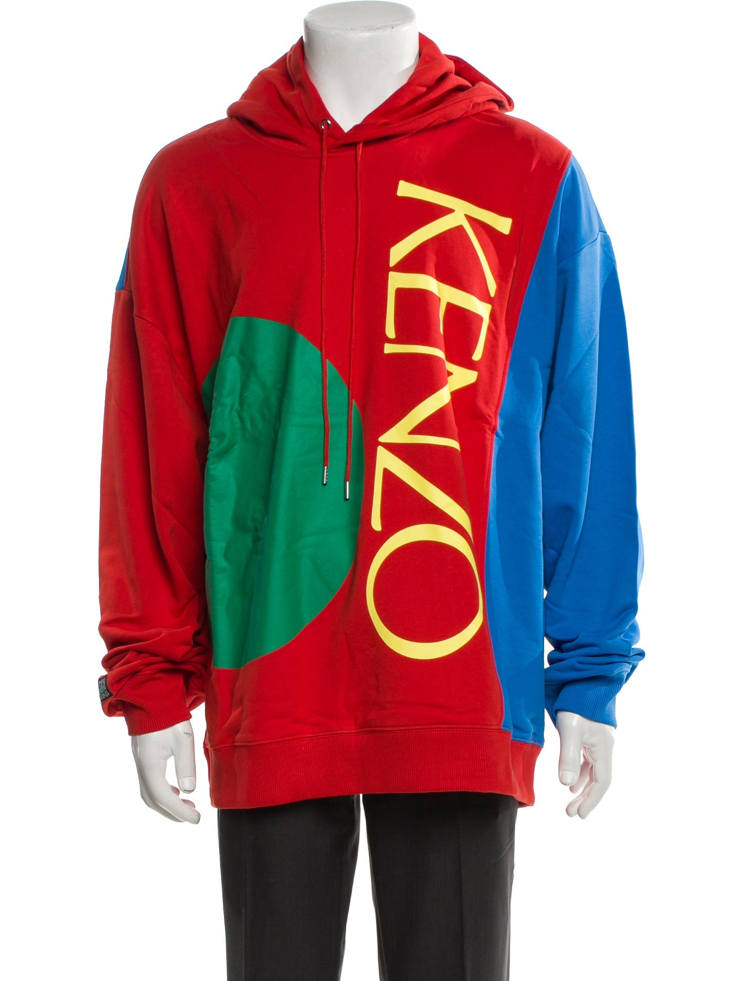 Kenzo Colorblock Pattern V-Neck Hoodie