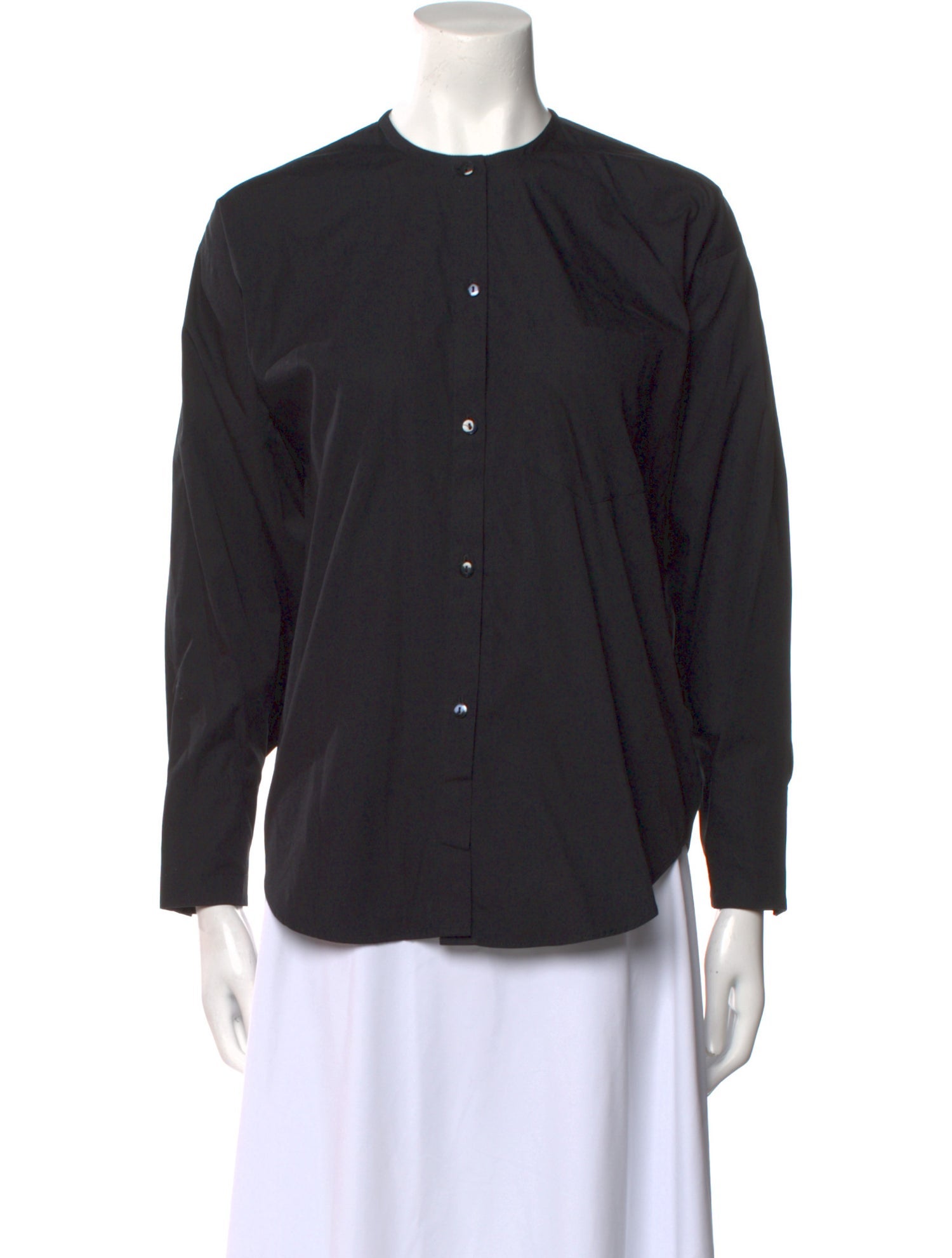 Kenzo Crew Neck Long Sleeve Button-Up Top