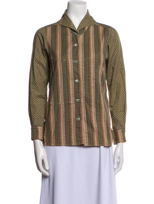 Kenzo Printed Three-Quarter Sleeve Button-Up Top