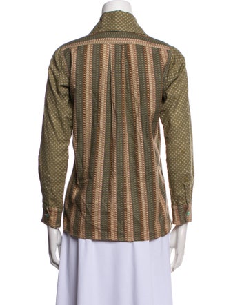 Kenzo Printed Three-Quarter Sleeve Button-Up Top