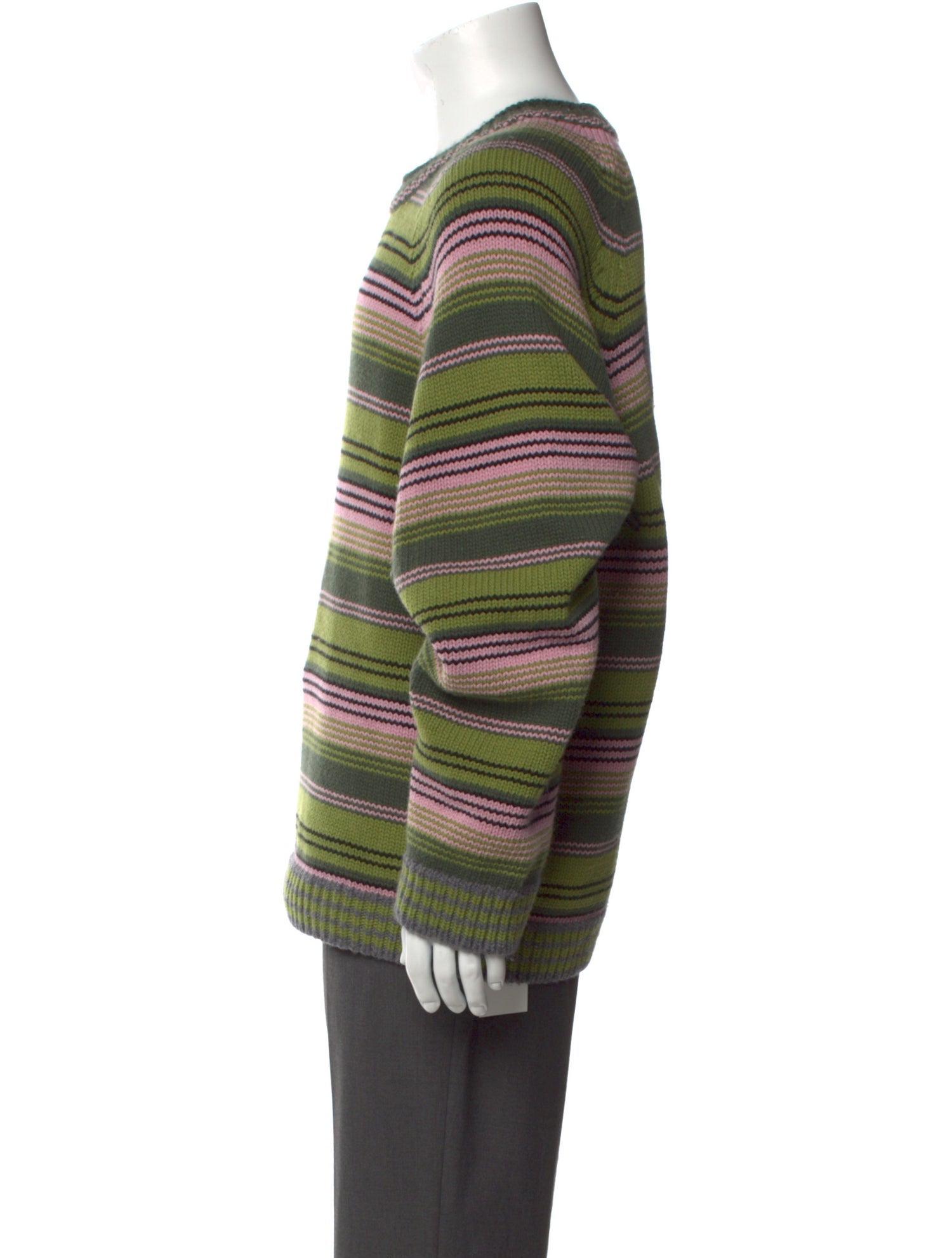 Kenzo Wool Striped Pullover - Green Sweaters, Clothing