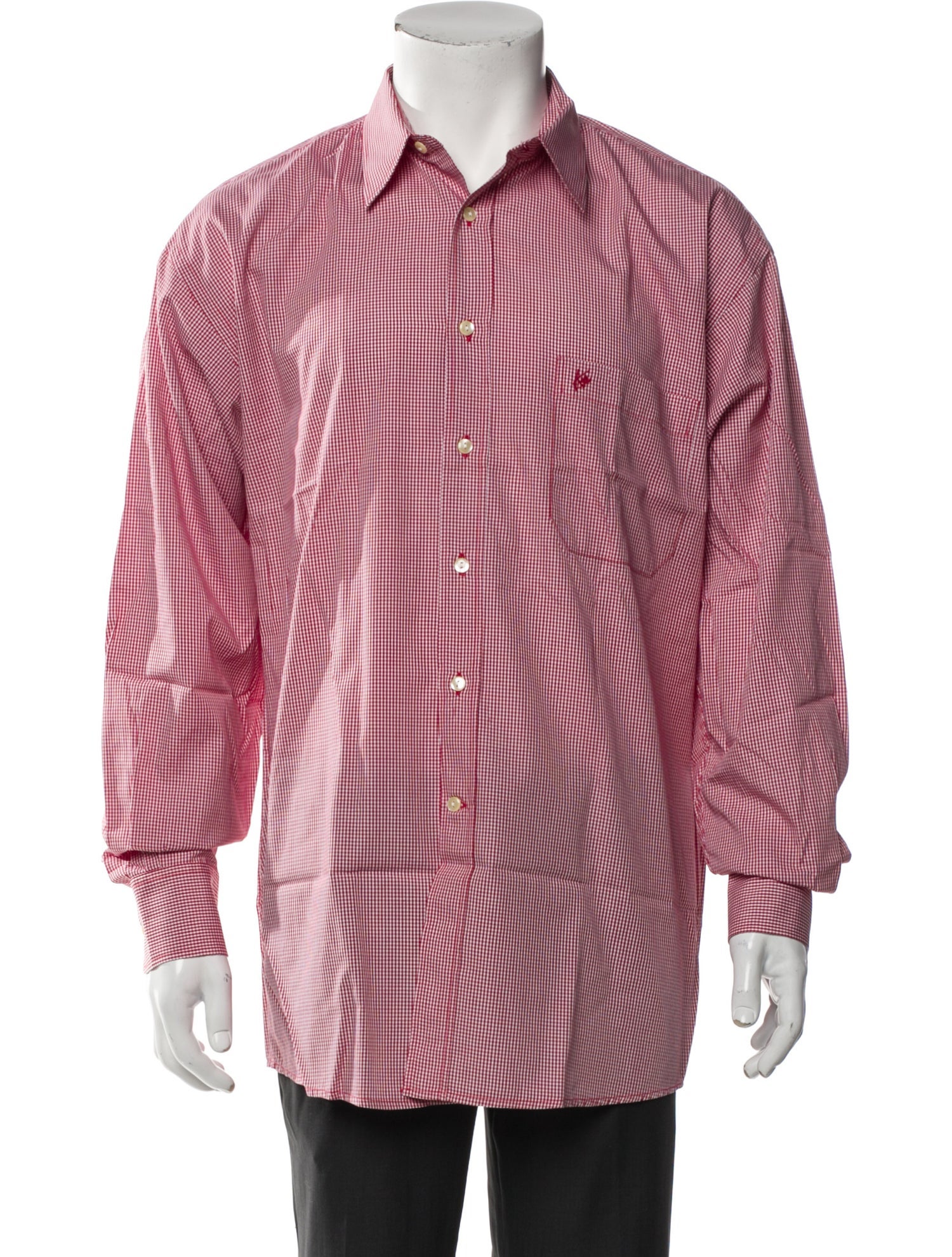 Kenzo Plaid Print Long Sleeve Dress Shirt