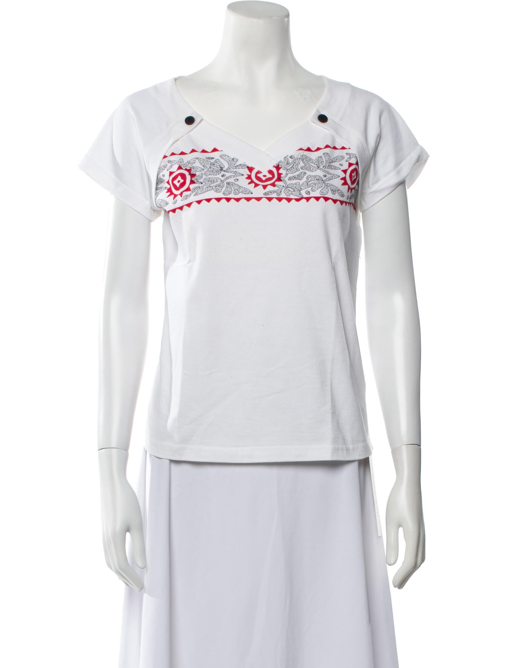 Kenzo Graphic Print V-Neck T-Shirt