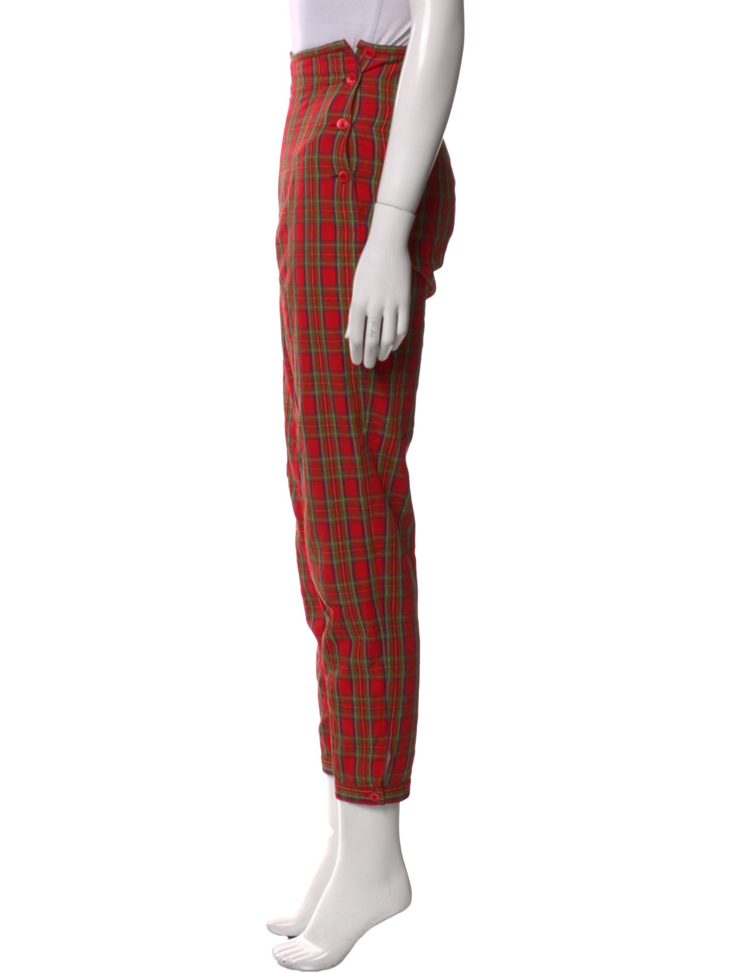 Kenzo Plaid Print Skinny Leg Pants