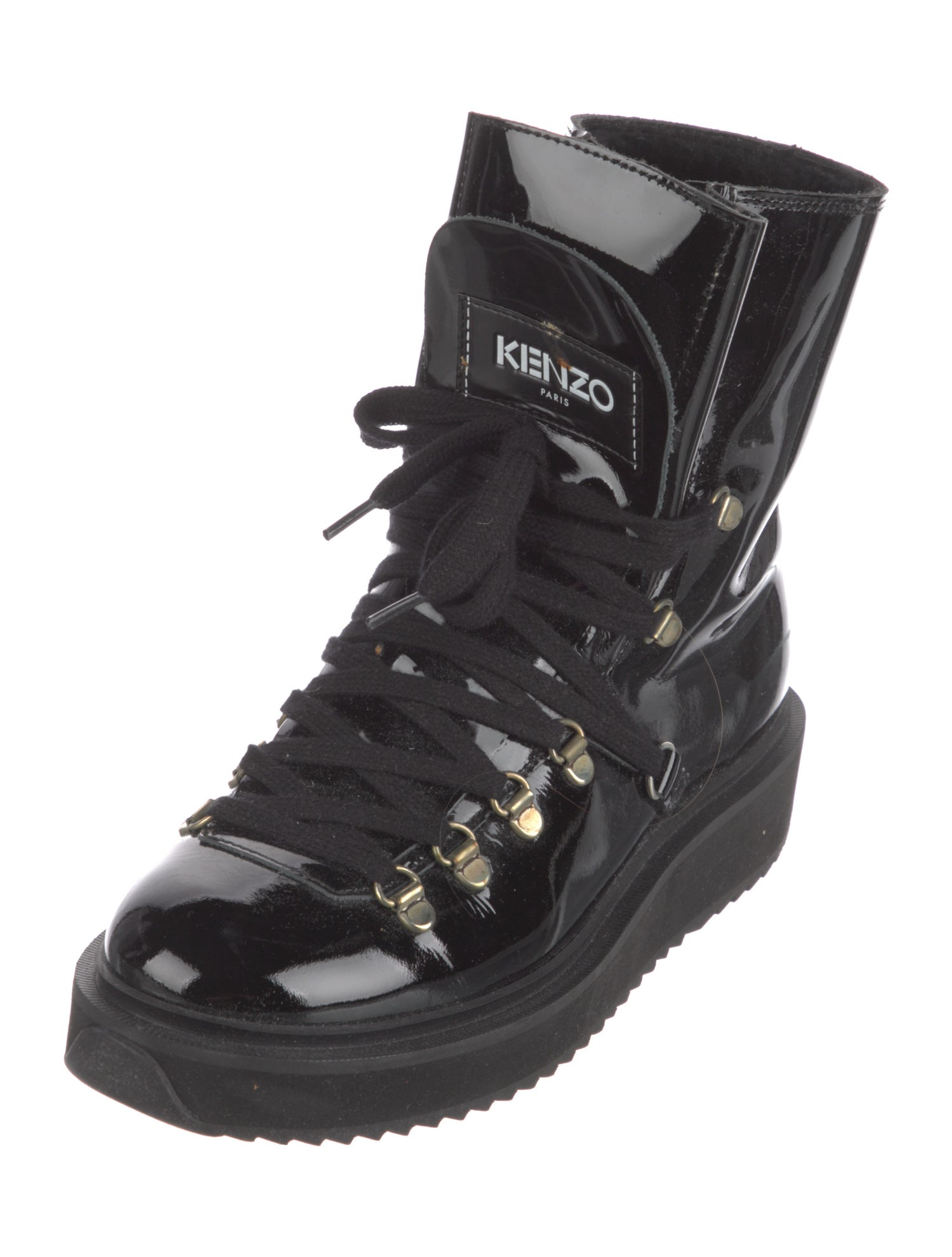 Kenzo Patent Leather Combat Boots