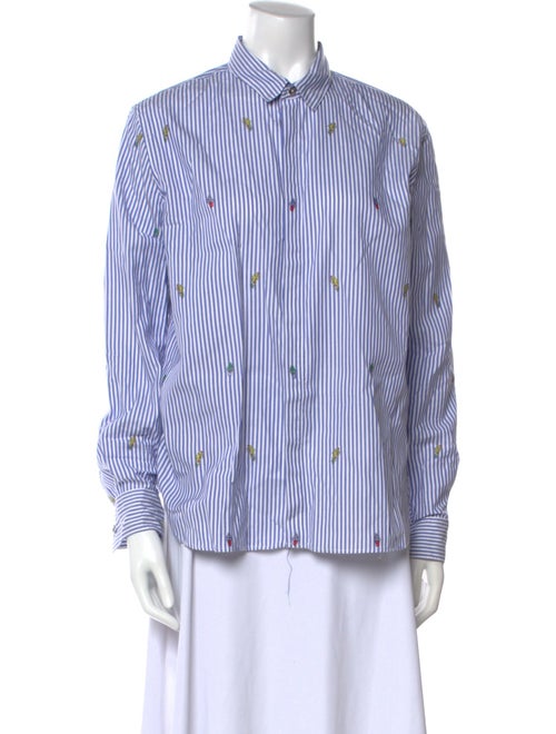 Kenzo Striped Long Sleeve Button-Up Top