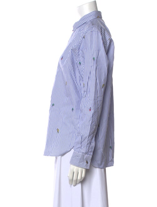 Kenzo Striped Long Sleeve Button-Up Top