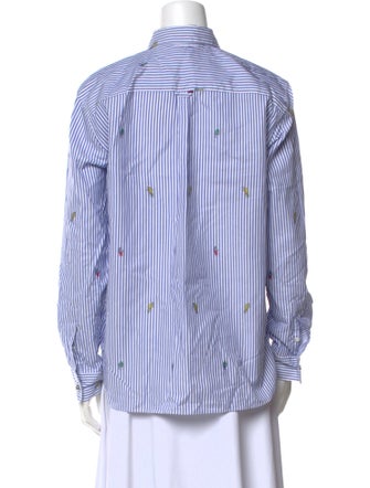 Kenzo Striped Long Sleeve Button-Up Top