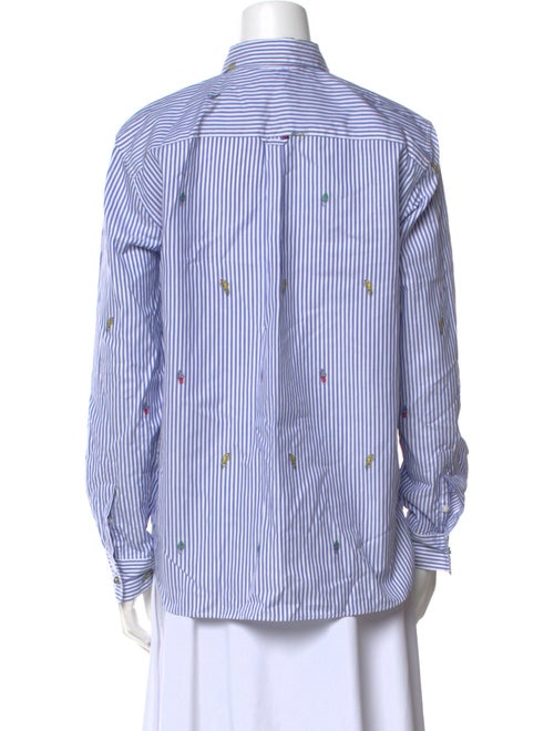 Kenzo Striped Long Sleeve Button-Up Top