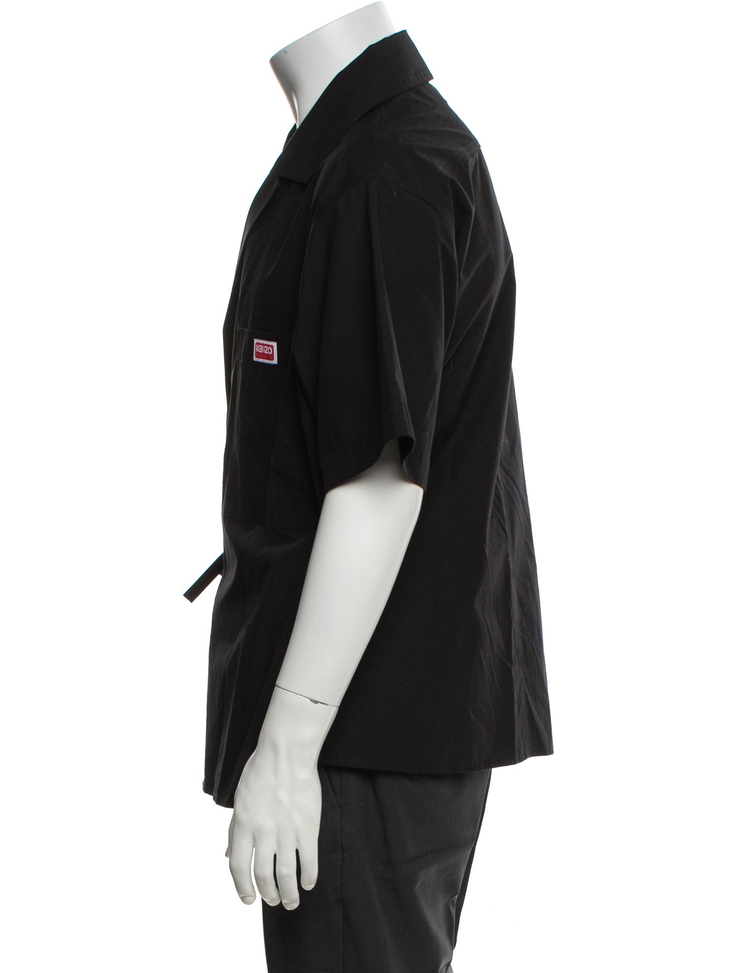 Kenzo Graphic Print Short Sleeve Denim Shirt