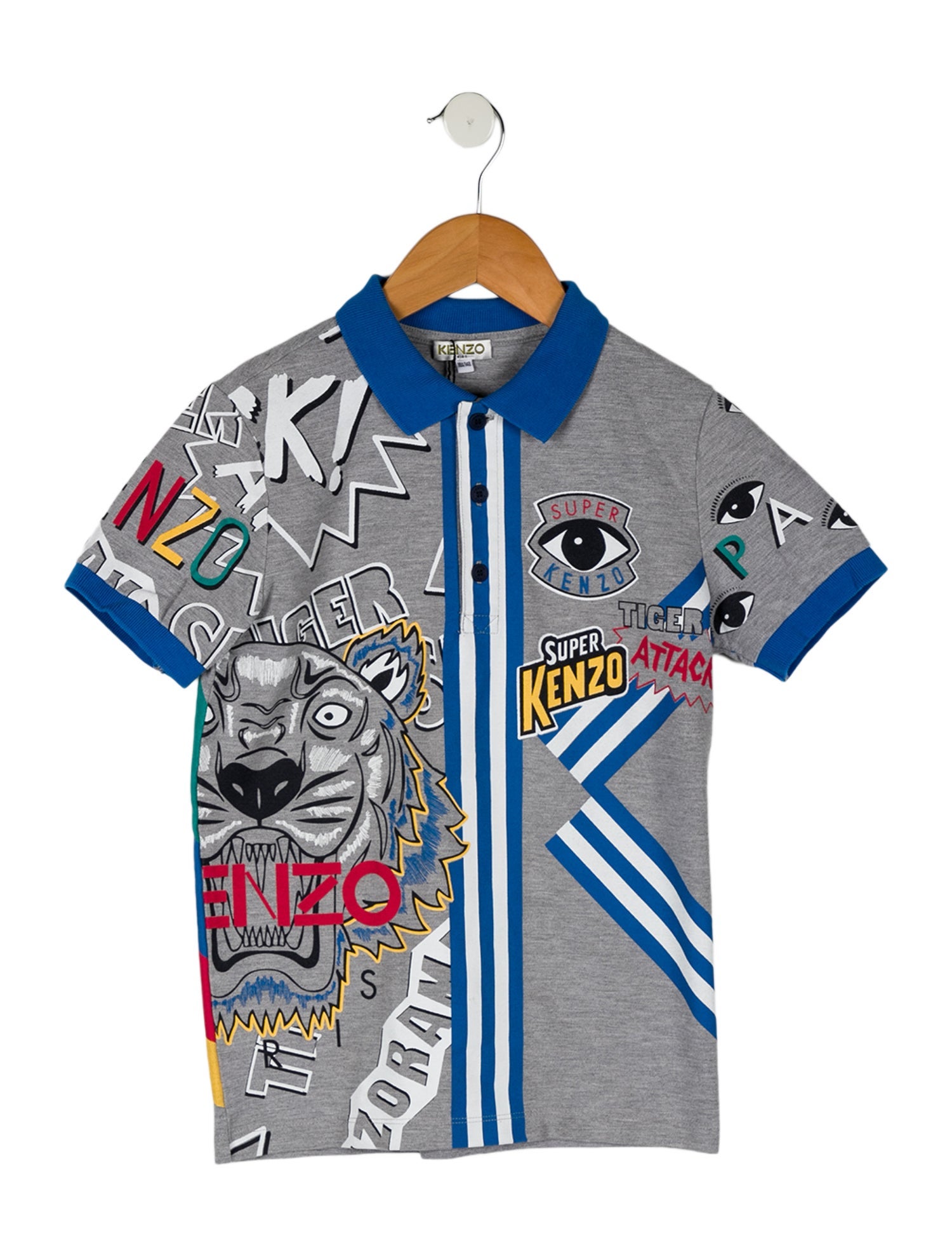 Kenzo Boys' Graphic Logo Print Polo Shirt
