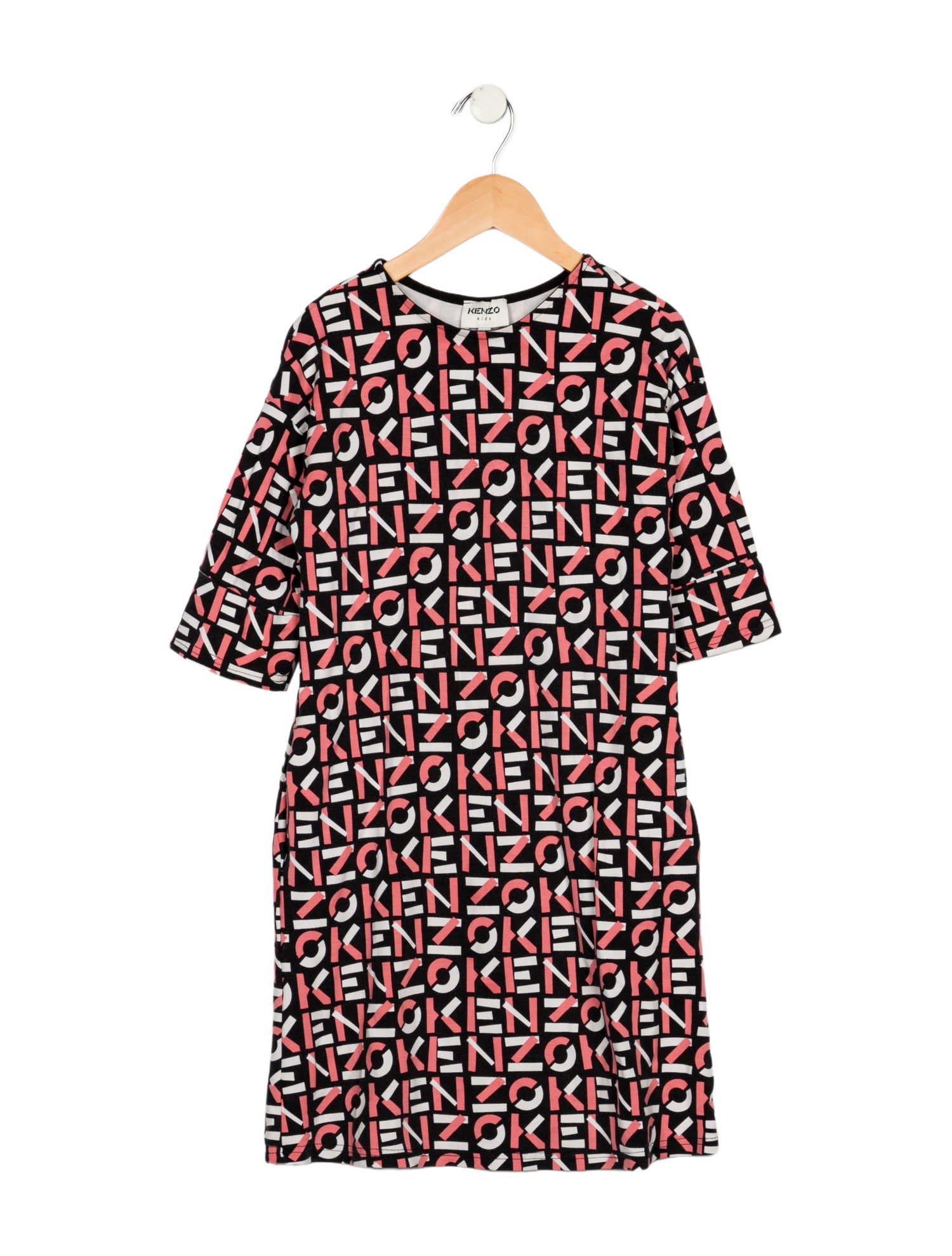 Kenzo kids girls' black multicolored long sleeve dress